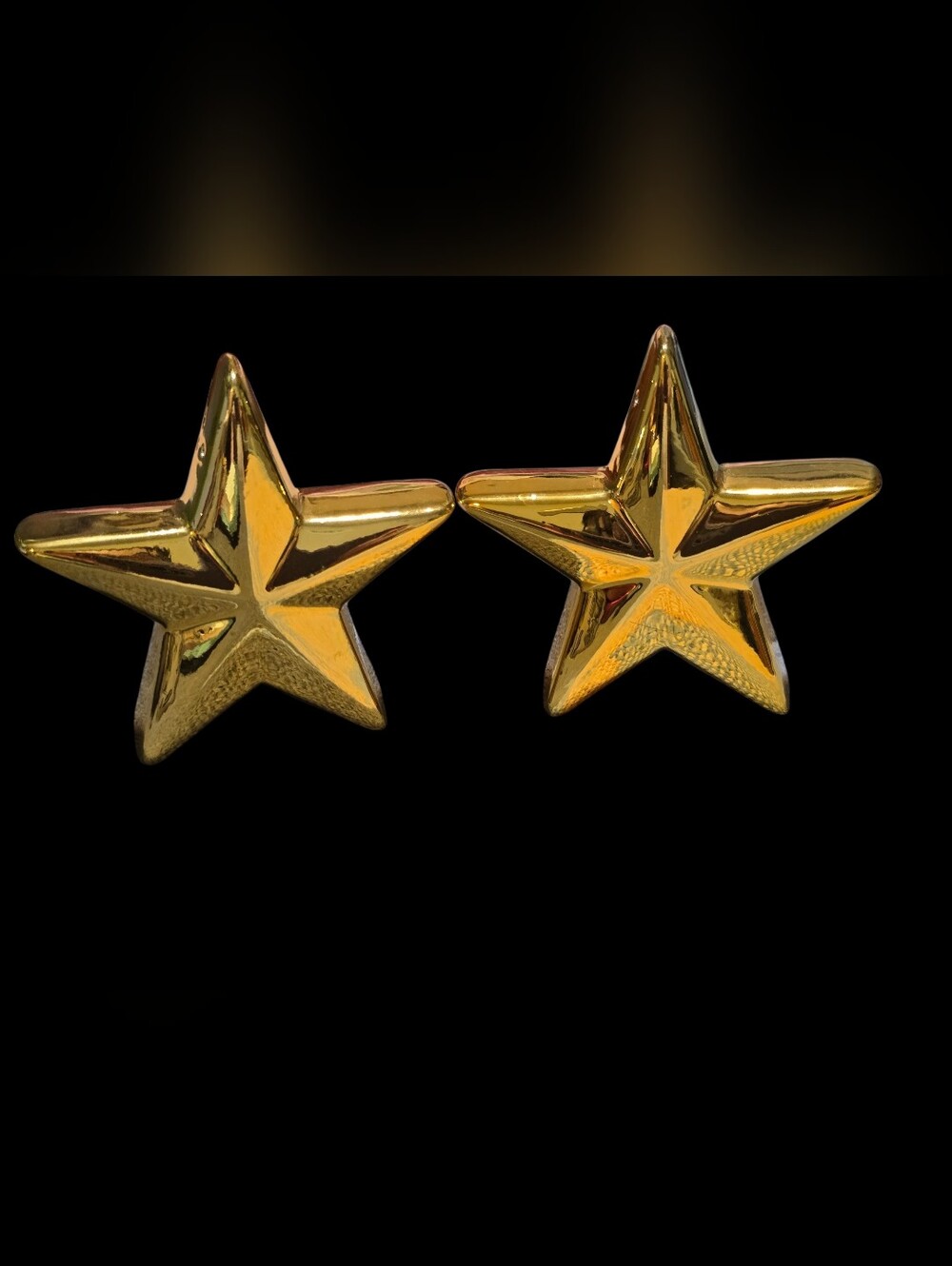 Vintage | Gold Tone Star Salt & Pepper Shakers